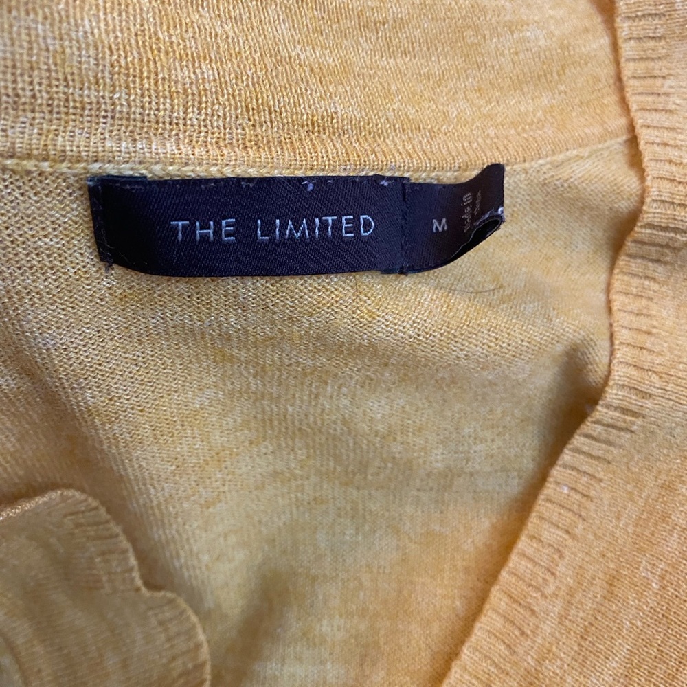 The Limited V-Neck Yellow Merino Wool Thin Sweater - Picture 3 of 3